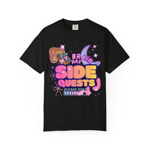 My Brain Has Side Quests Shirt | Retro Gamer ADHD Humor Tee