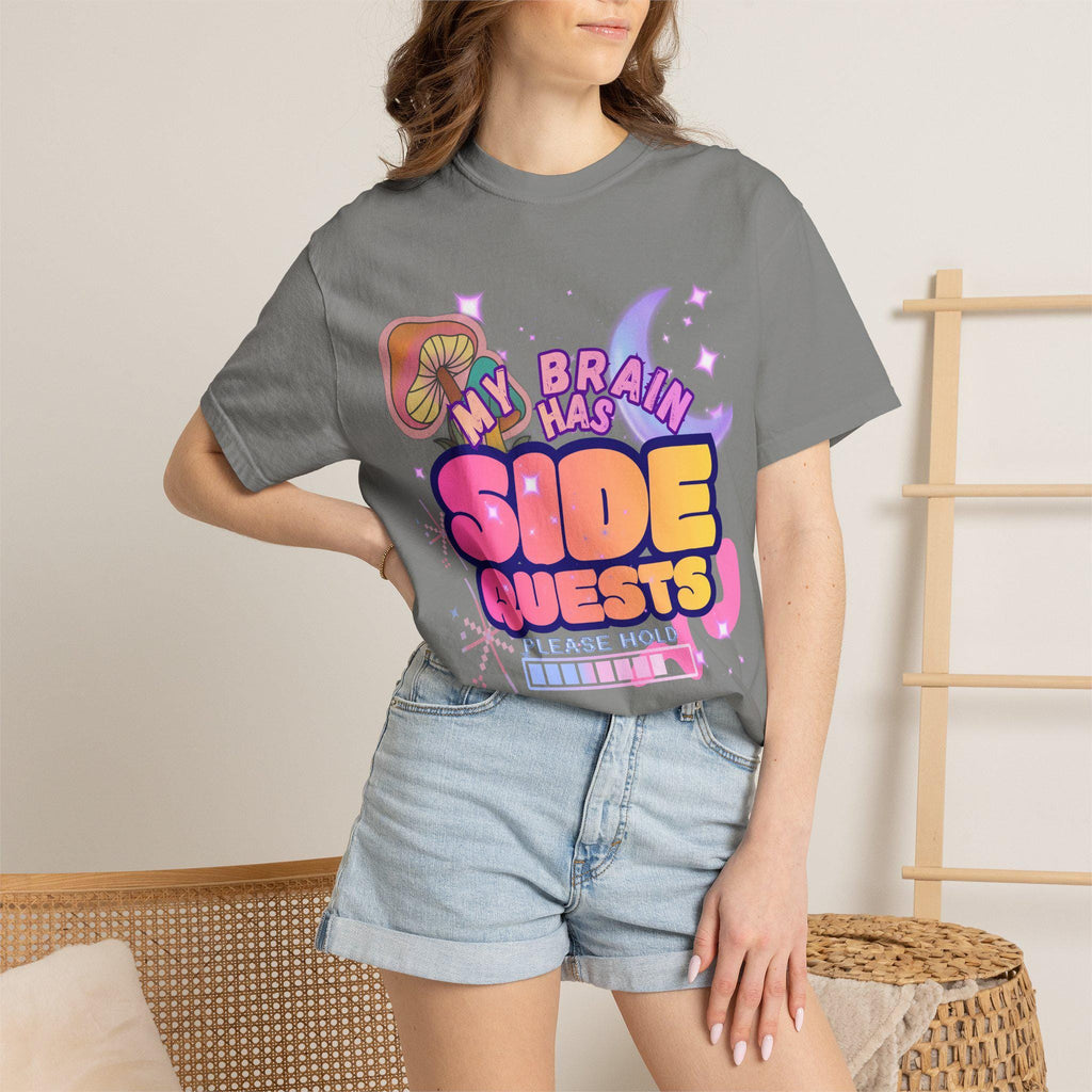 My Brain Has Side Quests Shirt | Retro Gamer ADHD Humor Tee