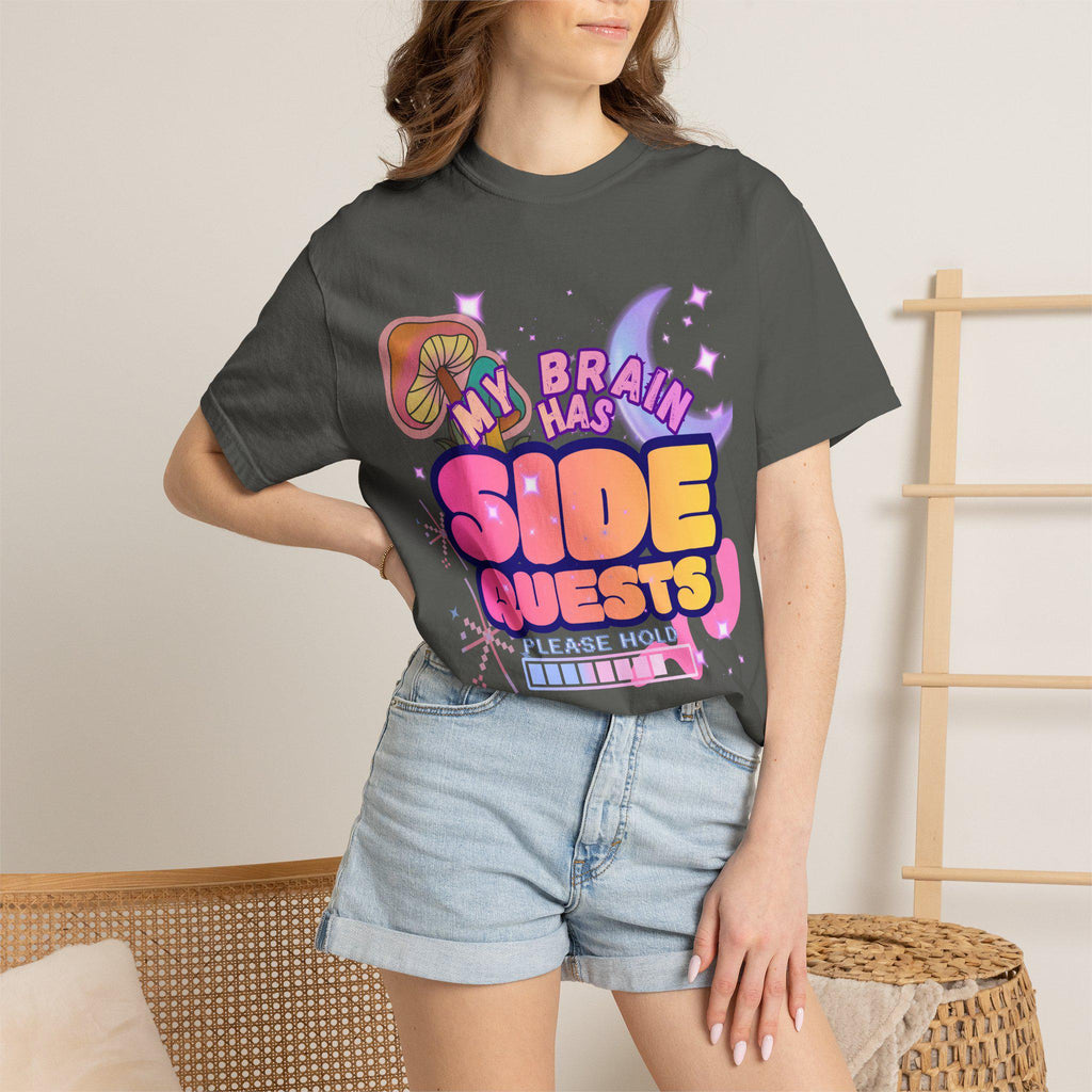My Brain Has Side Quests Shirt | Retro Gamer ADHD Humor Tee